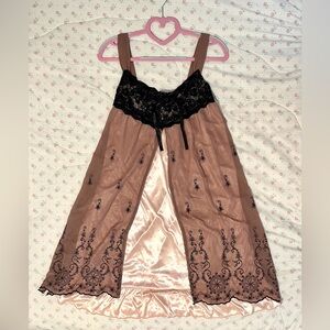 Black and Light Pink Chemise with Lace